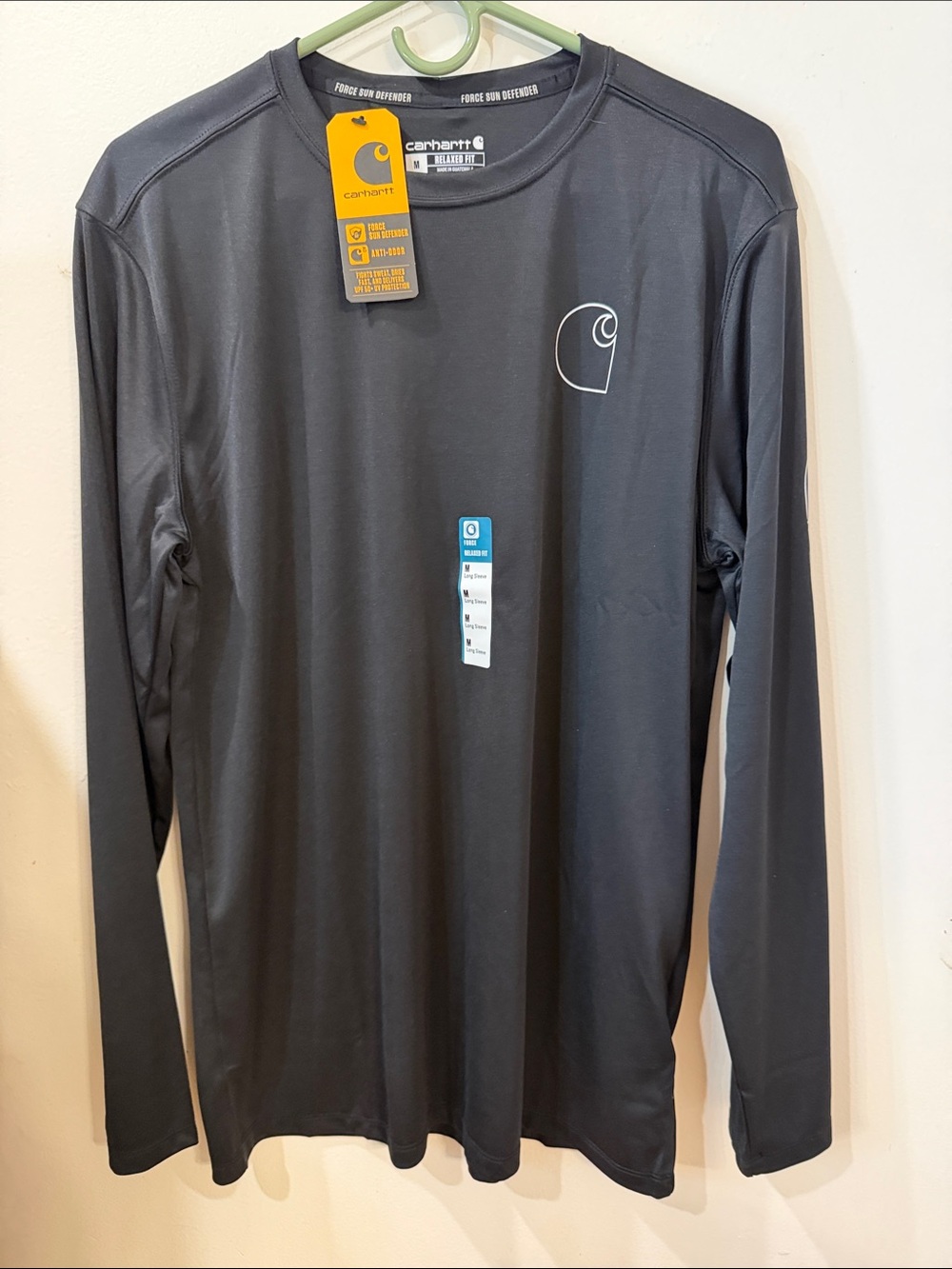 Carhartt Black Long Sleeve Force Logo Performance Tee